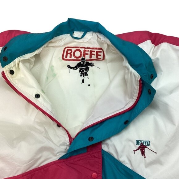 Vintage Roffe Pullover Half Zip Ski Jacket Women's Size Medium Pink Blue‎ White - Picture 3 of 10